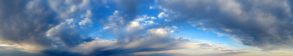 Wall Mural -  panorama sky. Beautiful cloud in the sunrise sky background. Sky banners background.