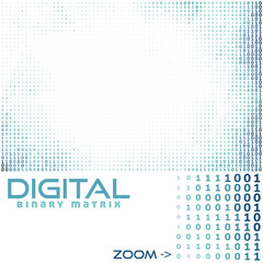 Fototapete - Digital binary matrix with 0 and 1. Vector background