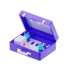 3d icon medical box equipment