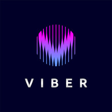 Viber logo with letter V concept