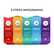 infographic element vector with 5 columns of steps, options, list, diagram