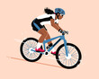 © Sophie Alp - riding mountain bike. female cyclist biking downhill. professional athlete cycling in trail and competition.