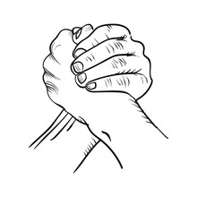 Fist Bump And Hand Illustration.  Illustration And Vector