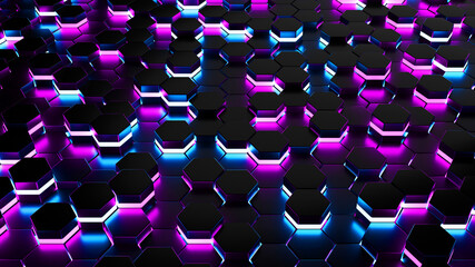 Futuristic Abstract Hexagon Grid Background