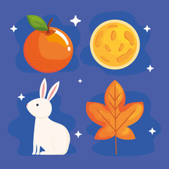 Sticker - Happy chuseok icons