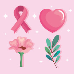 Poster - breast cancer icons