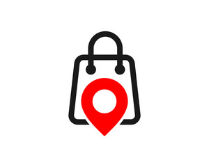 Wall Mural - Shopping bag with point location in the middle