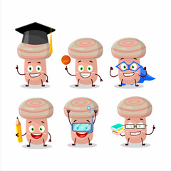 Sticker - School student of coral milky cap cartoon character with various expressions