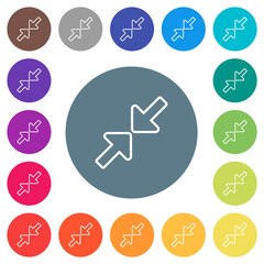 Sticker - Resize small outline flat white icons on round color backgrounds