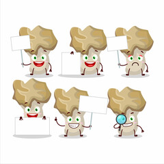 Poster - Hedgehog mushroom cartoon character bring information board