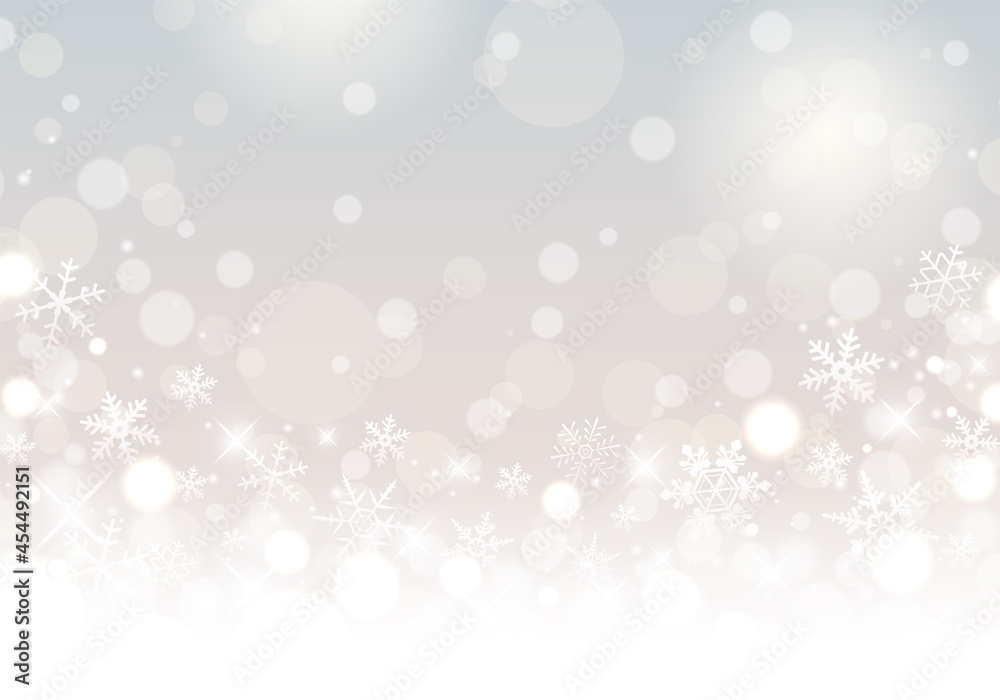 キラキラとボケの銀色の背景のベクターイラスト クリスマス 抽象 アブストラクト 雪 白 銀世界 Wall Mural Honyojima キラキラとボケの銀色の背景のベクターイラスト クリスマス 抽象 アブストラクト 雪 白 銀世界 Wall Mural Honyojima