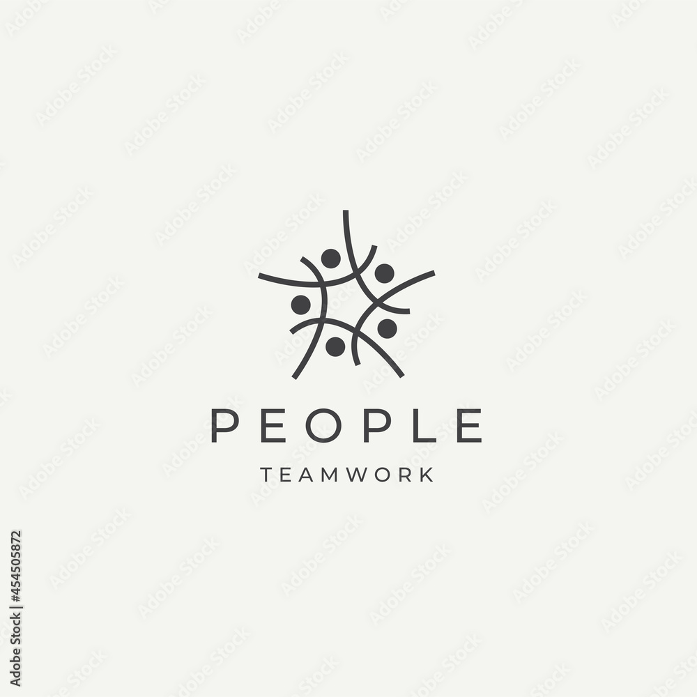 People community team work diversity logo icon design template flat ...