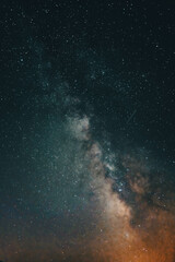 Sticker - Vertical shot of the Milky Way galaxy on a starry night