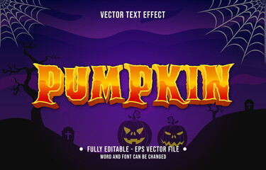 Wall Mural - Editable text effect scary halloween event theme style for digital and print media template