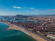 Aerial shot of Barcelona on a sunny morning 