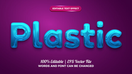 blue plastic 3d editable text effect