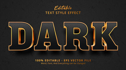 Dark text on luxury black and gold style effect, editable text effect