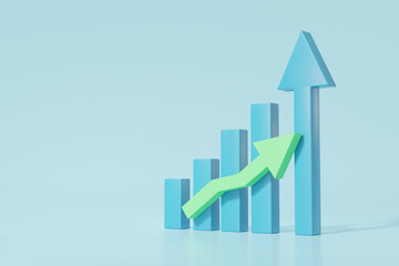 3d business statistics finance chart graph analytics optimization development investment, target gro
