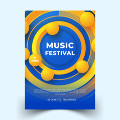 Poster - Modern poster template music festival Premium Vector