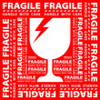 sticker fragile handle with care, red fragile warning label, square fragile label with broken glass symbol