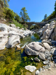 Sticker - Pont sur le rivière l'Hérault dans Les Cévennes