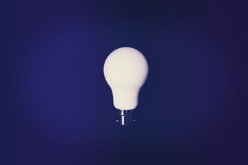 light bulb on blue background