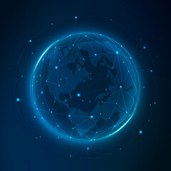 global network futuristic technology vector