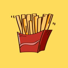 Poster - Hand drawn french fries vector