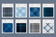 Plaid pattern fabric sample swatch design element set