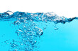 © Siwakorn1933 - Pure Blue Water Splash with Air Bubbles on White Background.