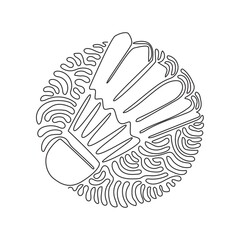 Wall Mural - continuous one line drawing shuttlecock badminton. sports equipment, competitions, hobbies. swirl cu