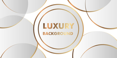 Wall Mural - Luxury elegant white background with gold ornament. Abstract futuristic geometric concept. Modern abstract light silver background vector