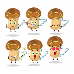 Sticker - Straw mushroom cartoon designs as a cute angel character