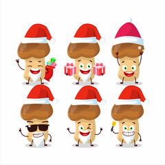 Wall Mural - Santa Claus emoticons with straw mushroom cartoon character