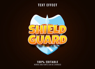 Wall Mural - shield guard editable game logo title text effect