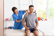 © Pixel-Shot - Physiotherapist working with patient in rehabilitation center