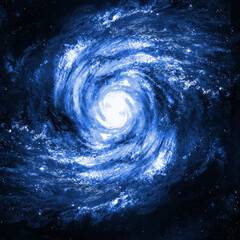 Wall Mural - 3d rendering deep space, abstract blue background,High definition Universe field  with stars, nebula and galaxy