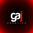 GAJ Letter Initial Logo Design Template Vector Illustration