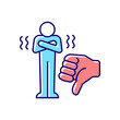 Criticism RGB color icon. Constructive criticism motivates people. Force that encourages to do something. Negative feedback. Isolated vector illustration. Simple filled line drawing