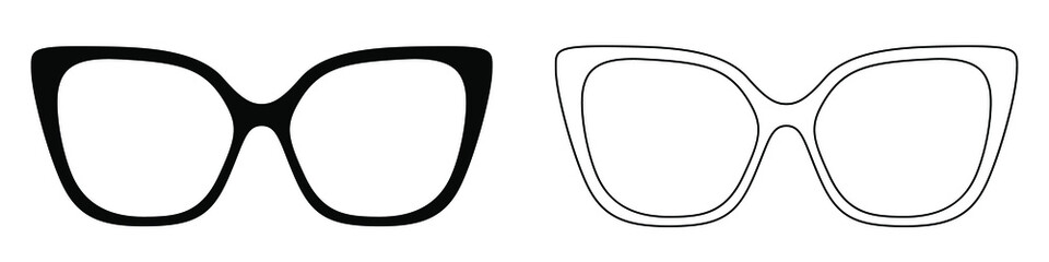 Wall Mural - glasses icon. set of sunglasses icons. vector illustration. sunglasses vector icons. black linear gl