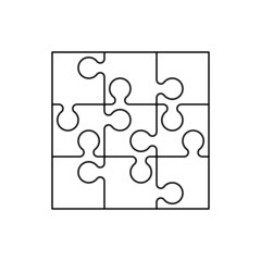 Fototapete - puzzle background pattern. many step circle business card. a lot of piece flat puzzle presentation. 