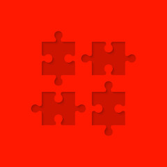Fototapete - A lot of piece flat puzzle presentation. Many step puzzles business background. Simple pattern. Section compare service banner. puzzle illustration template simple shape. Abstract Background