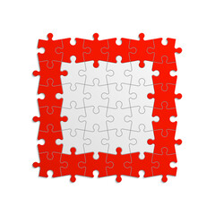 Fototapete - A lot of piece flat puzzle presentation. Many step puzzles business background. Simple pattern. Section compare service banner. puzzle illustration template simple shape. Abstract Background