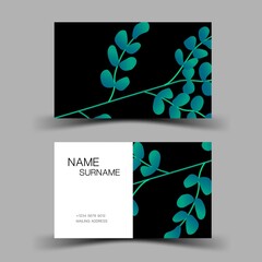 Business card template design. Inspiration from leaf. Editable vector illustration EPS10