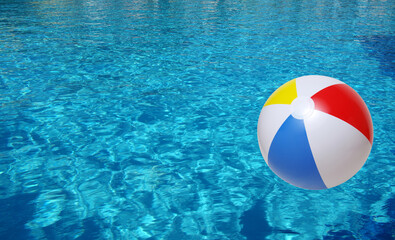 Poster - Beach ball in swimming pool