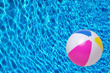 Poster - Swimming pool water and beach ball