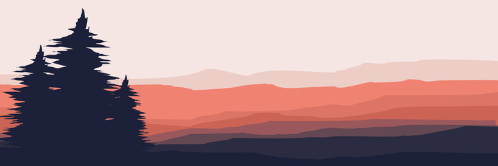 mountain landscape vector illustration design for wallpaper design, design template, background template, and tourism design template