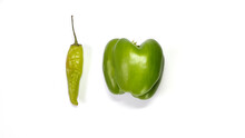 Bell Pepper & Anaheim Chilli Isolated On White Background