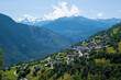 canvas print picture - Village Mund (Switzerland) in the Swiss Alps
