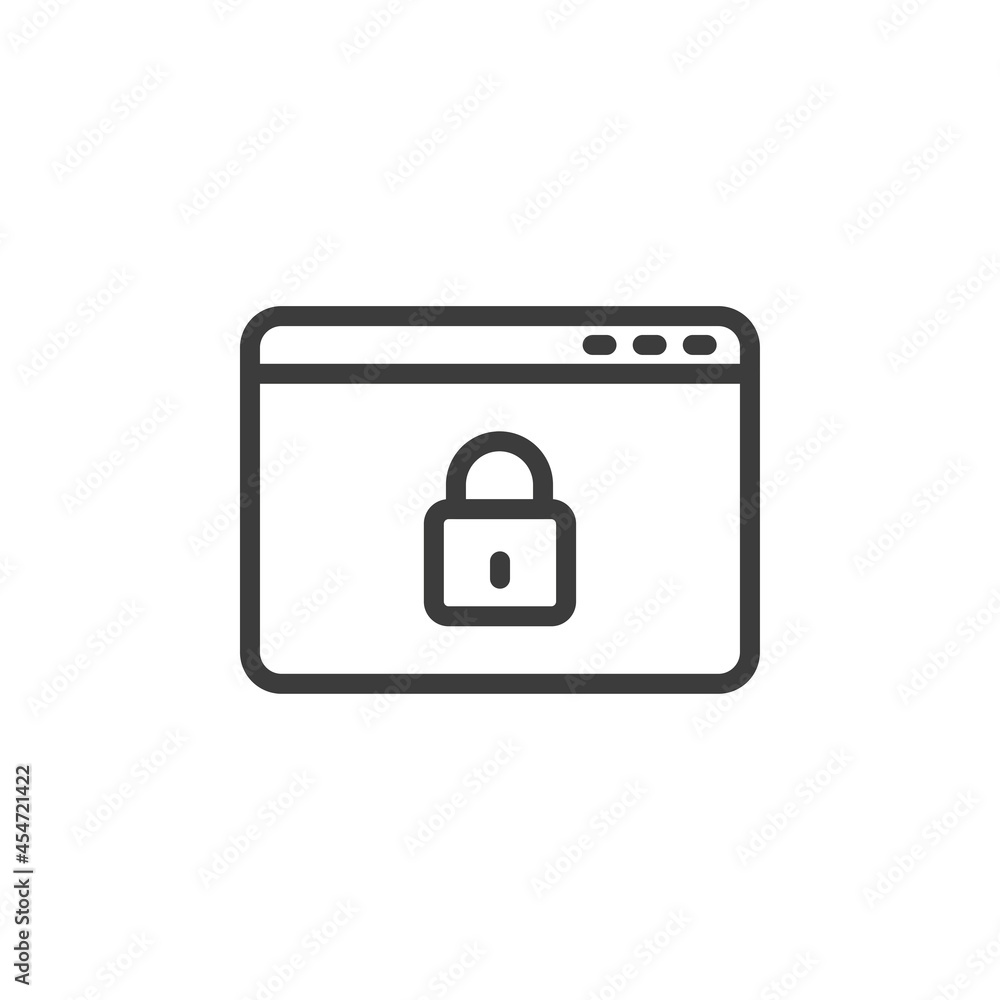 Secure website page icon with white background